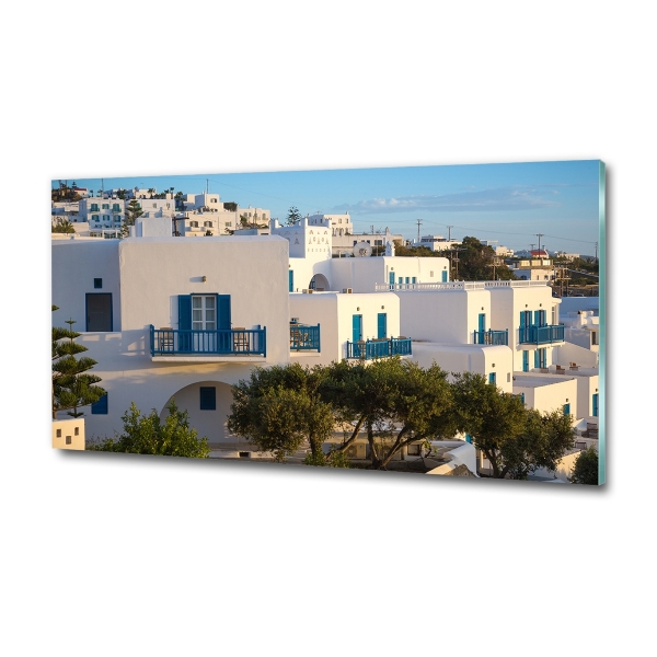 Foto en cristal de alta calidad con impresión uv horizontal Mykonos, Grecia