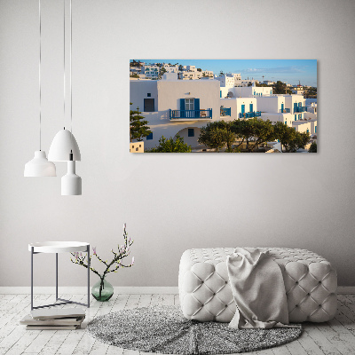 Foto en cristal de alta calidad con impresión uv horizontal Mykonos, Grecia