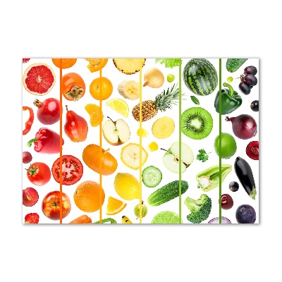 Cuadro de cristal templado moderno horizontal Frutas y verduras