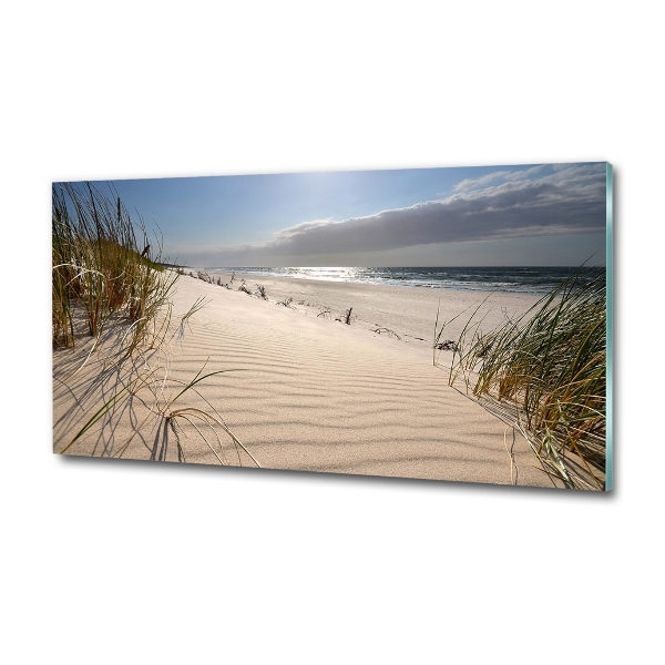 Foto en cristal de alta calidad con impresión uv horizontal Playa de Mrzeżyno