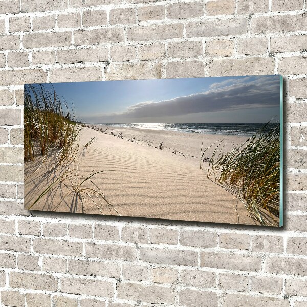 Foto en cristal de alta calidad con impresión uv horizontal Playa de Mrzeżyno