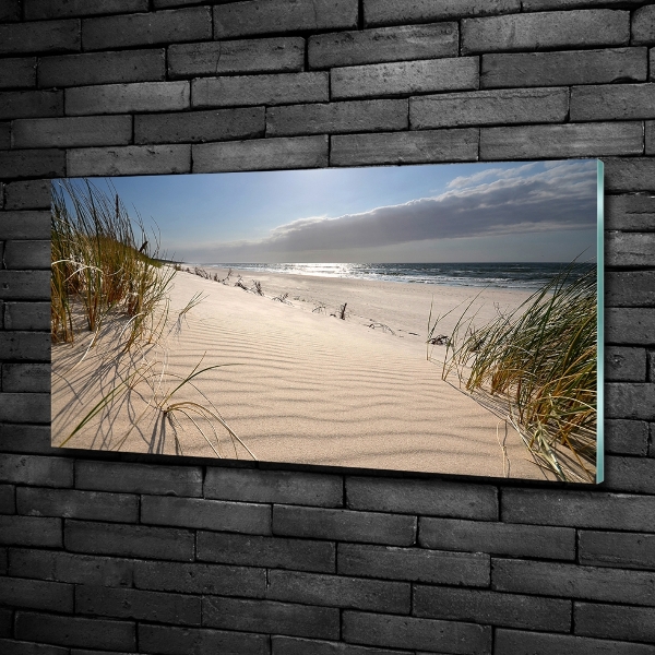 Foto en cristal de alta calidad con impresión uv horizontal Playa de Mrzeżyno