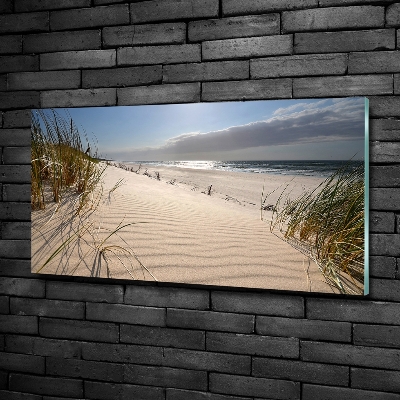 Foto en cristal de alta calidad con impresión uv horizontal Playa de Mrzeżyno