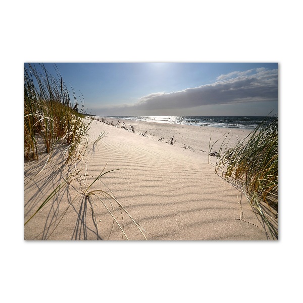 Foto en cristal de alta calidad con impresión uv horizontal Playa de Mrzeżyno