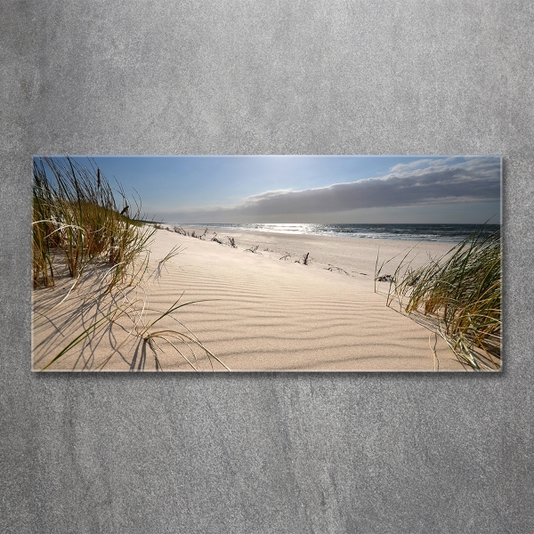 Foto en cristal de alta calidad con impresión uv horizontal Playa de Mrzeżyno