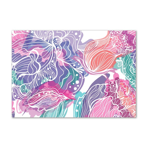 Impresión en cristal con acabado brillante horizontal Flores mágicas