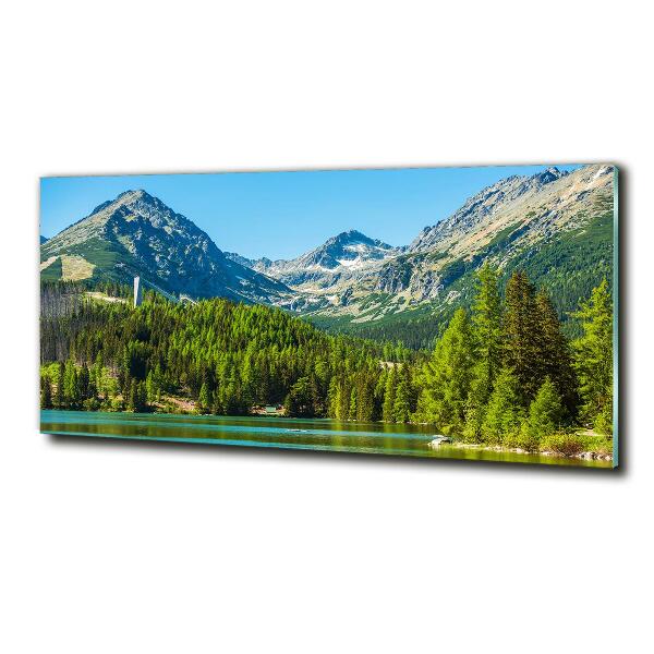 Impresión en cristal con acabado brillante horizontal Lago en las montañas