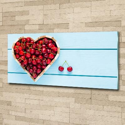 Foto en cristal de alta calidad con impresión uv horizontal Corazón de cereza