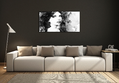 Impresión en cristal con acabado brillante horizontal Retrato de mujer