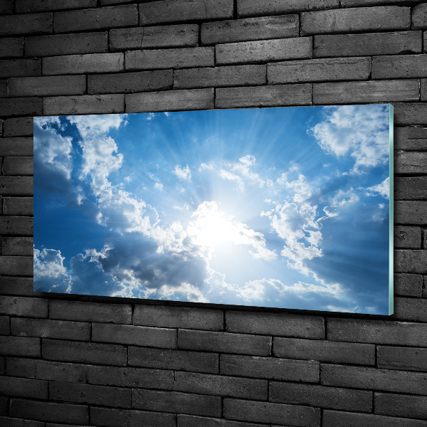 Cuadro decorativo de vidrio para salón horizontal Nubes en el cielo