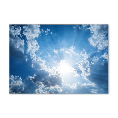 Cuadro decorativo de vidrio para salón horizontal Nubes en el cielo