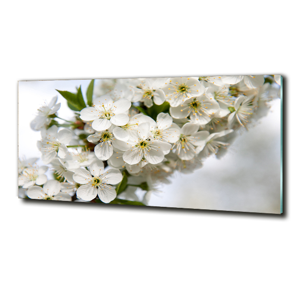 Impresión en cristal con acabado brillante horizontal flores de cerezo