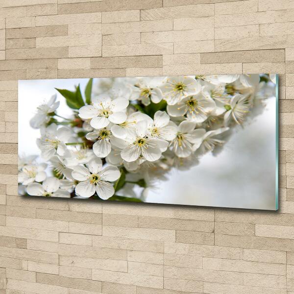 Impresión en cristal con acabado brillante horizontal flores de cerezo