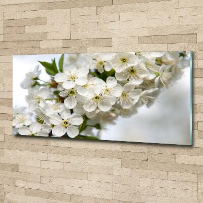 Impresión en cristal con acabado brillante horizontal flores de cerezo