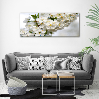 Impresión en cristal con acabado brillante horizontal flores de cerezo