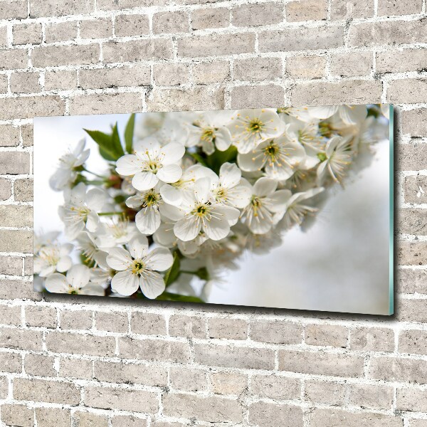 Impresión en cristal con acabado brillante horizontal flores de cerezo