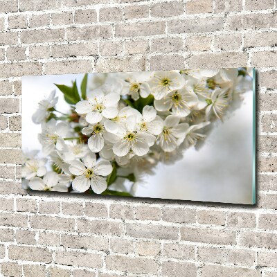 Impresión en cristal con acabado brillante horizontal flores de cerezo