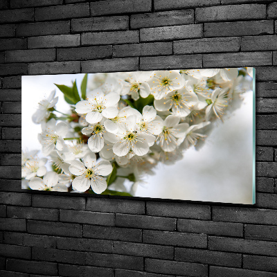 Impresión en cristal con acabado brillante horizontal flores de cerezo