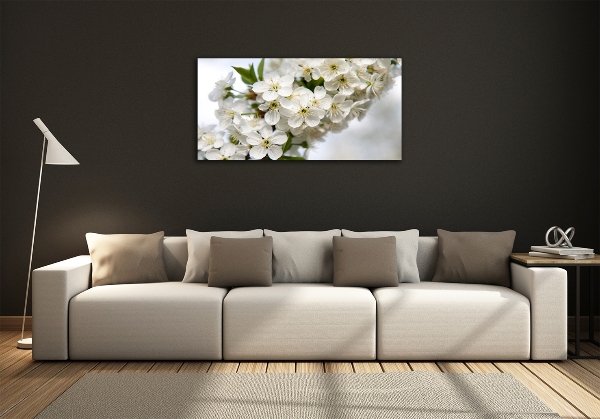 Impresión en cristal con acabado brillante horizontal flores de cerezo