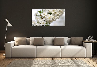 Impresión en cristal con acabado brillante horizontal flores de cerezo