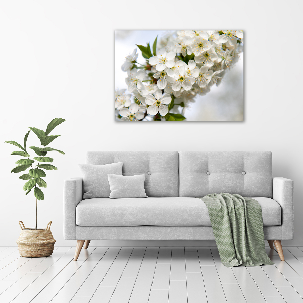 Impresión en cristal con acabado brillante horizontal flores de cerezo