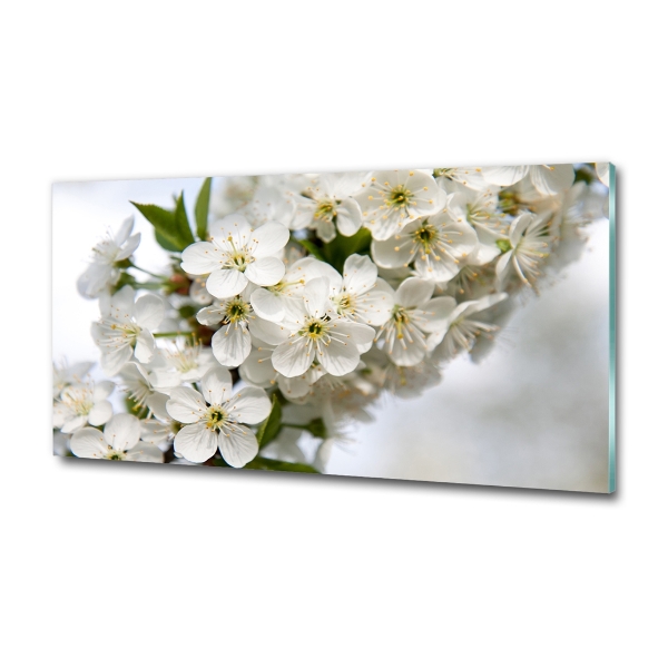 Impresión en cristal con acabado brillante horizontal flores de cerezo