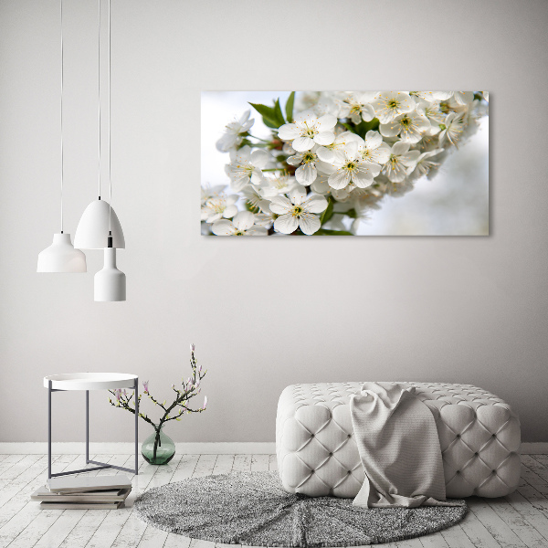 Impresión en cristal con acabado brillante horizontal flores de cerezo
