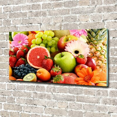 Foto en cristal de alta calidad con impresión uv horizontal Frutas coloridas