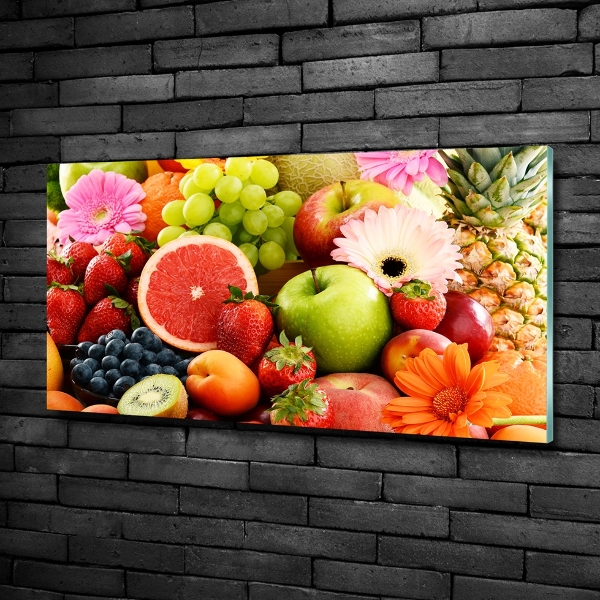 Foto en cristal de alta calidad con impresión uv horizontal Frutas coloridas