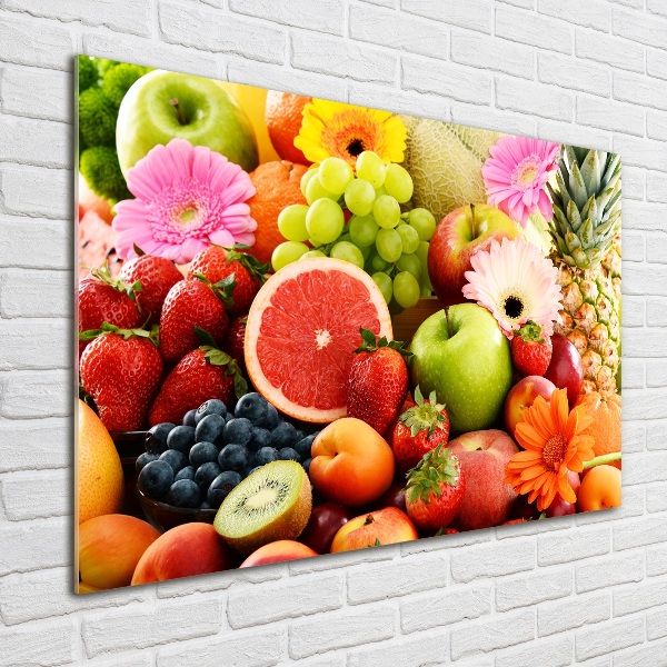 Foto en cristal de alta calidad con impresión uv horizontal Frutas coloridas