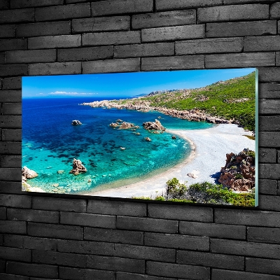 Cuadro de cristal templado moderno horizontal Bahía del mar