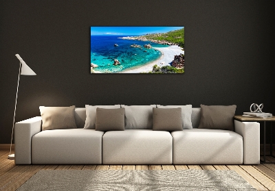 Cuadro de cristal templado moderno horizontal Bahía del mar