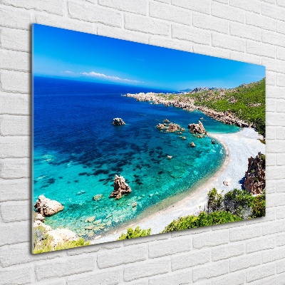 Cuadro de cristal templado moderno horizontal Bahía del mar