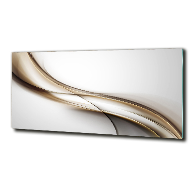 Cuadro de cristal templado moderno horizontal Ola marrón