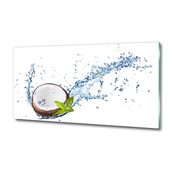 Cuadro de cristal templado moderno horizontal Coco y agua
