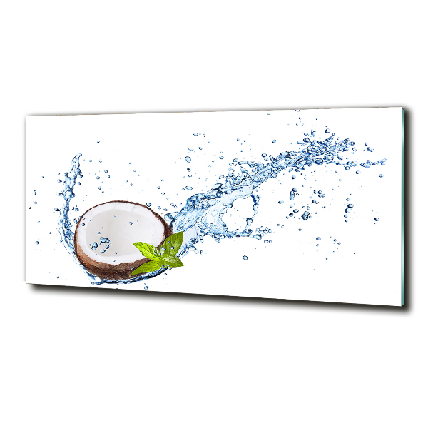 Cuadro de cristal templado moderno horizontal Coco y agua