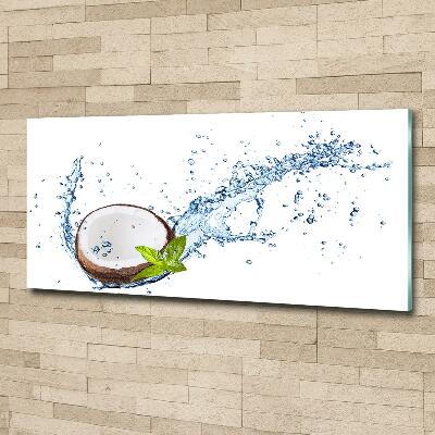Cuadro de cristal templado moderno horizontal Coco y agua