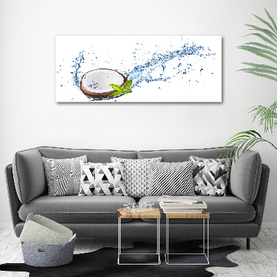 Cuadro de cristal templado moderno horizontal Coco y agua