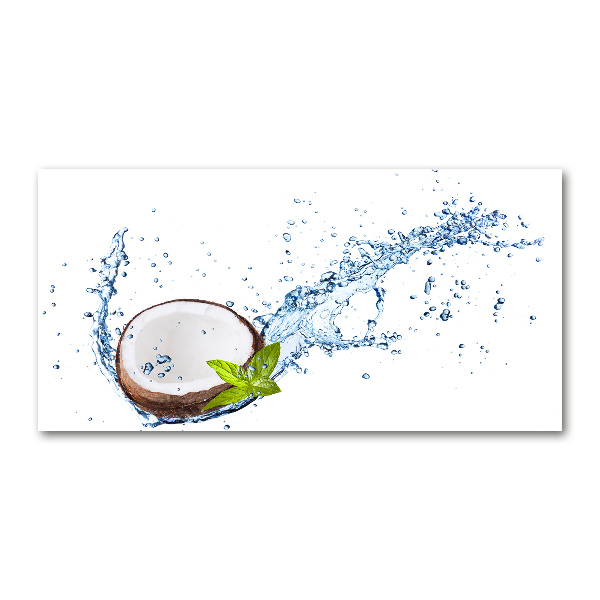 Cuadro de cristal templado moderno horizontal Coco y agua