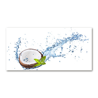 Cuadro de cristal templado moderno horizontal Coco y agua