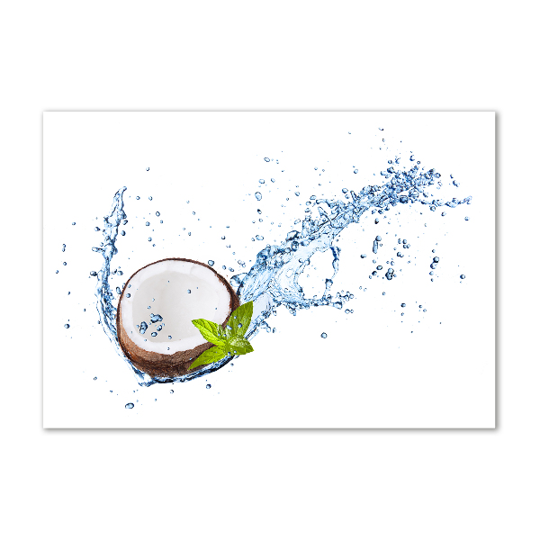 Cuadro de cristal templado moderno horizontal Coco y agua