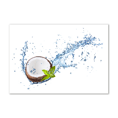 Cuadro de cristal templado moderno horizontal Coco y agua