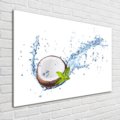 Cuadro de cristal templado moderno horizontal Coco y agua