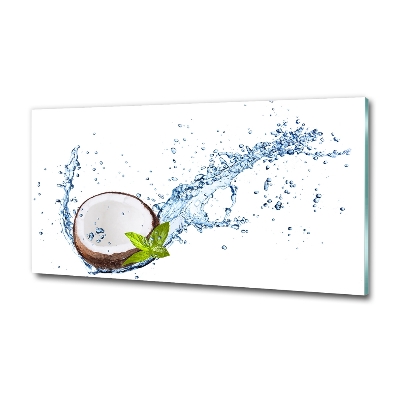 Cuadro de cristal templado moderno horizontal Coco y agua