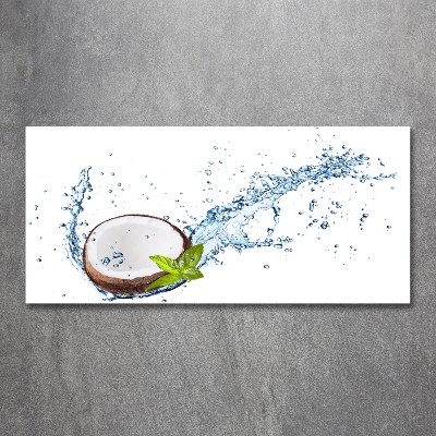 Cuadro de cristal templado moderno horizontal Coco y agua