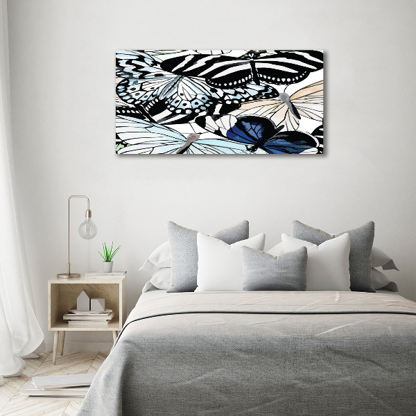 Foto en cristal de alta calidad con impresión uv horizontal Mariposas y flores