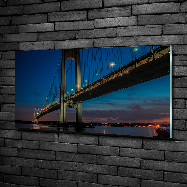 Foto en cristal de alta calidad con impresión uv horizontal Puente de Brooklyn