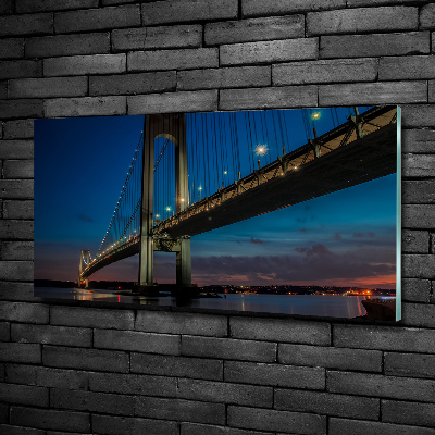 Foto en cristal de alta calidad con impresión uv horizontal Puente de Brooklyn