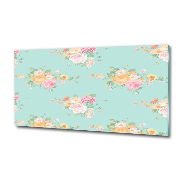 Foto en cristal de alta calidad con impresión uv horizontal Patrón floral