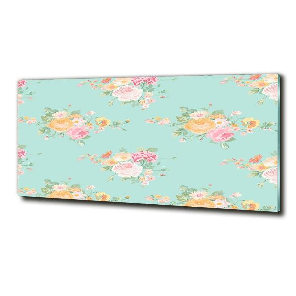 Foto en cristal de alta calidad con impresión uv horizontal Patrón floral